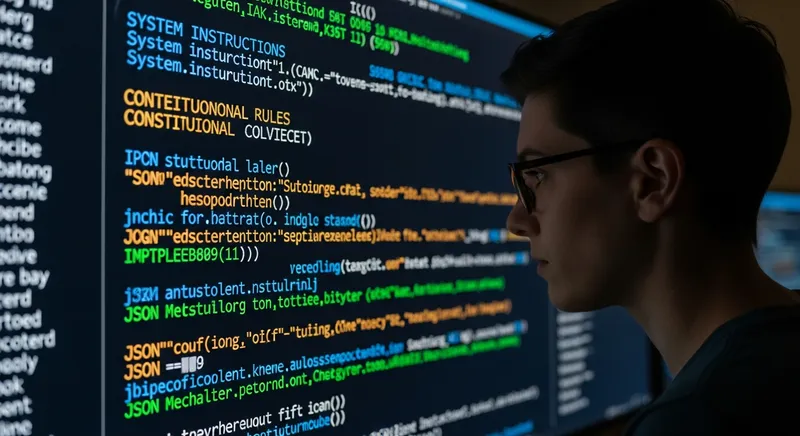 Developer reading through leaked system prompt configuration files